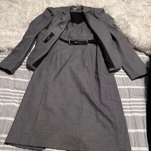 Tristan Black and White Houndstooth Sleeveless Jacket and Dress